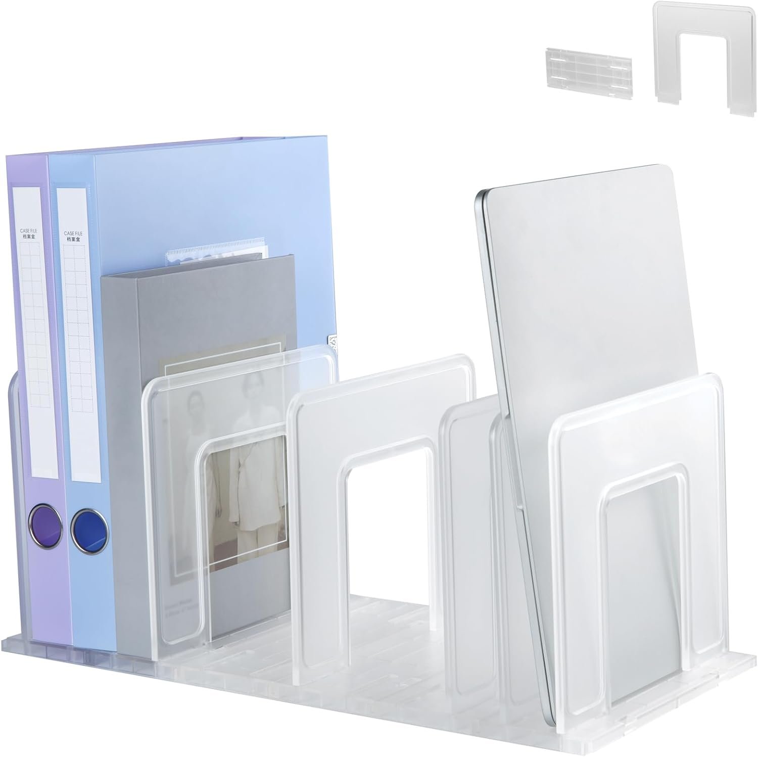 Semi-transparent Frosted Adjustable Vertical File Organizer