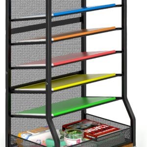 7-Tier Mobile File Trolley (with Sliding Tray)