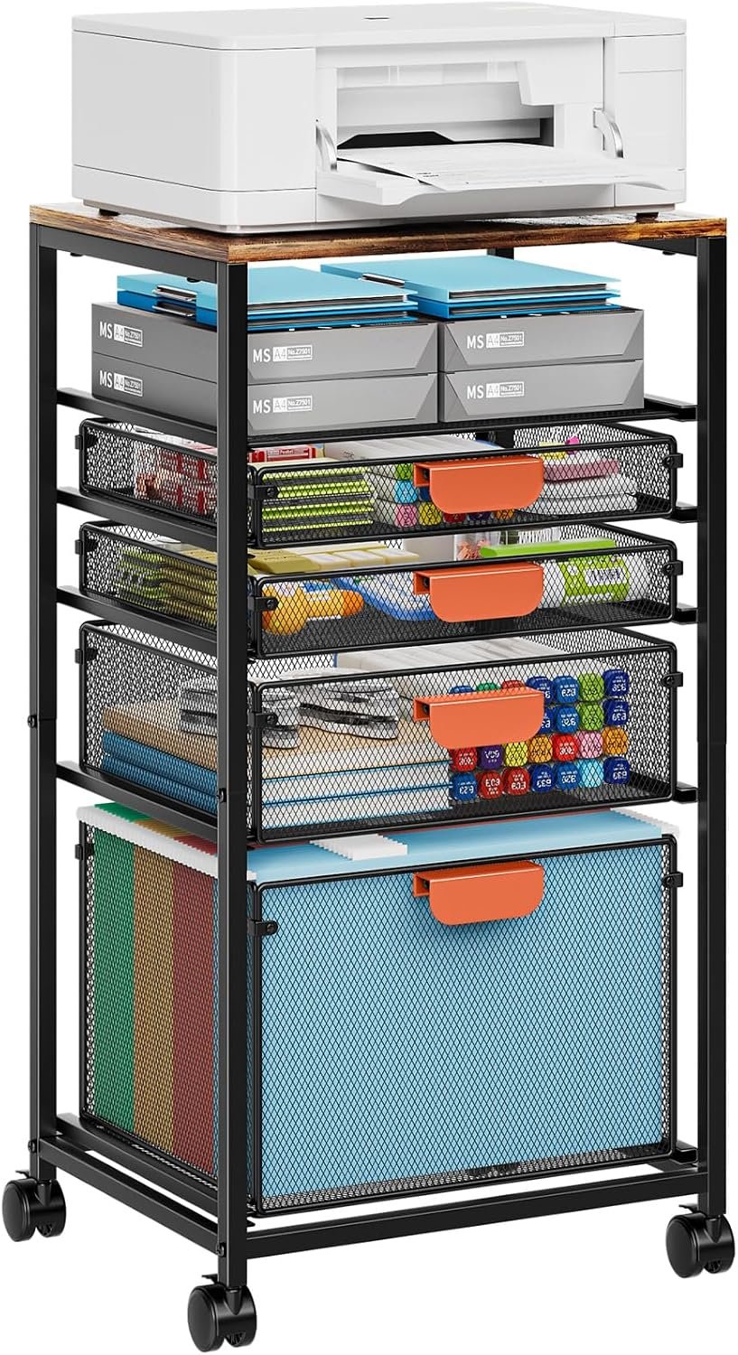 4-Drawer Mobile File Trolley
