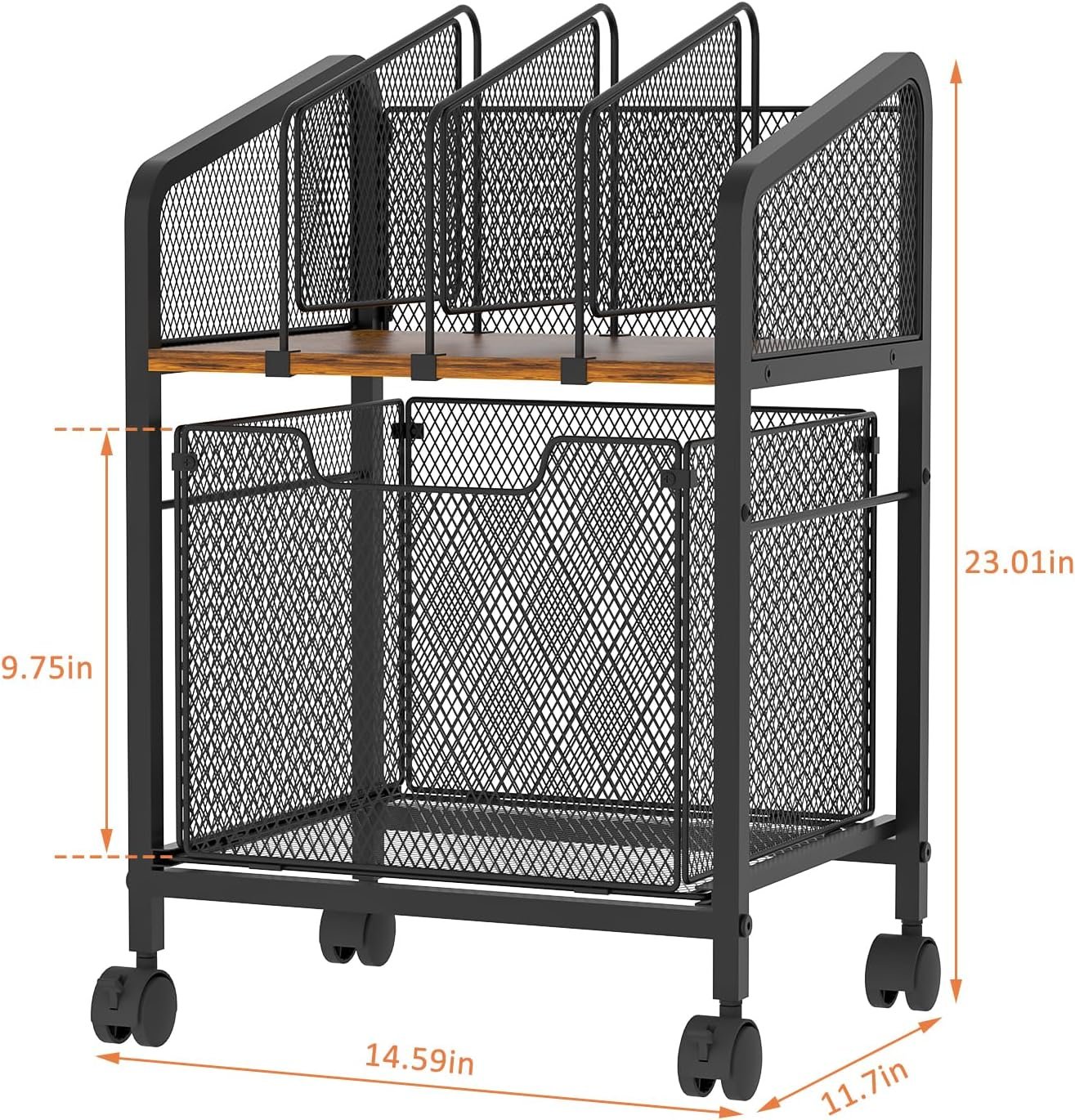 Adjustable Shelf Mobile Upright Filing Cabinet - Image 2