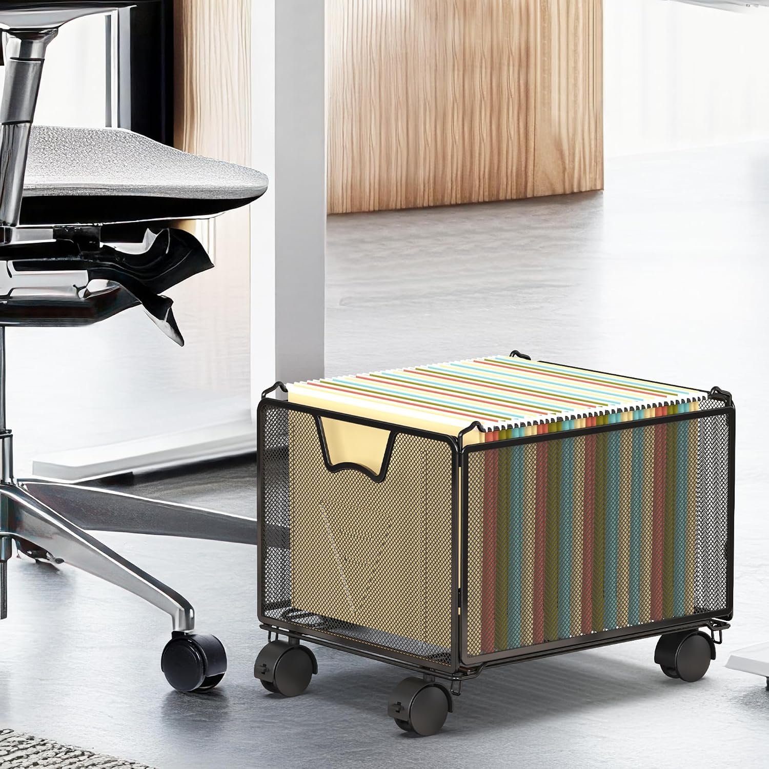 Stackable Grid Mobile Hanging File Trolley (with Casters) - Image 2