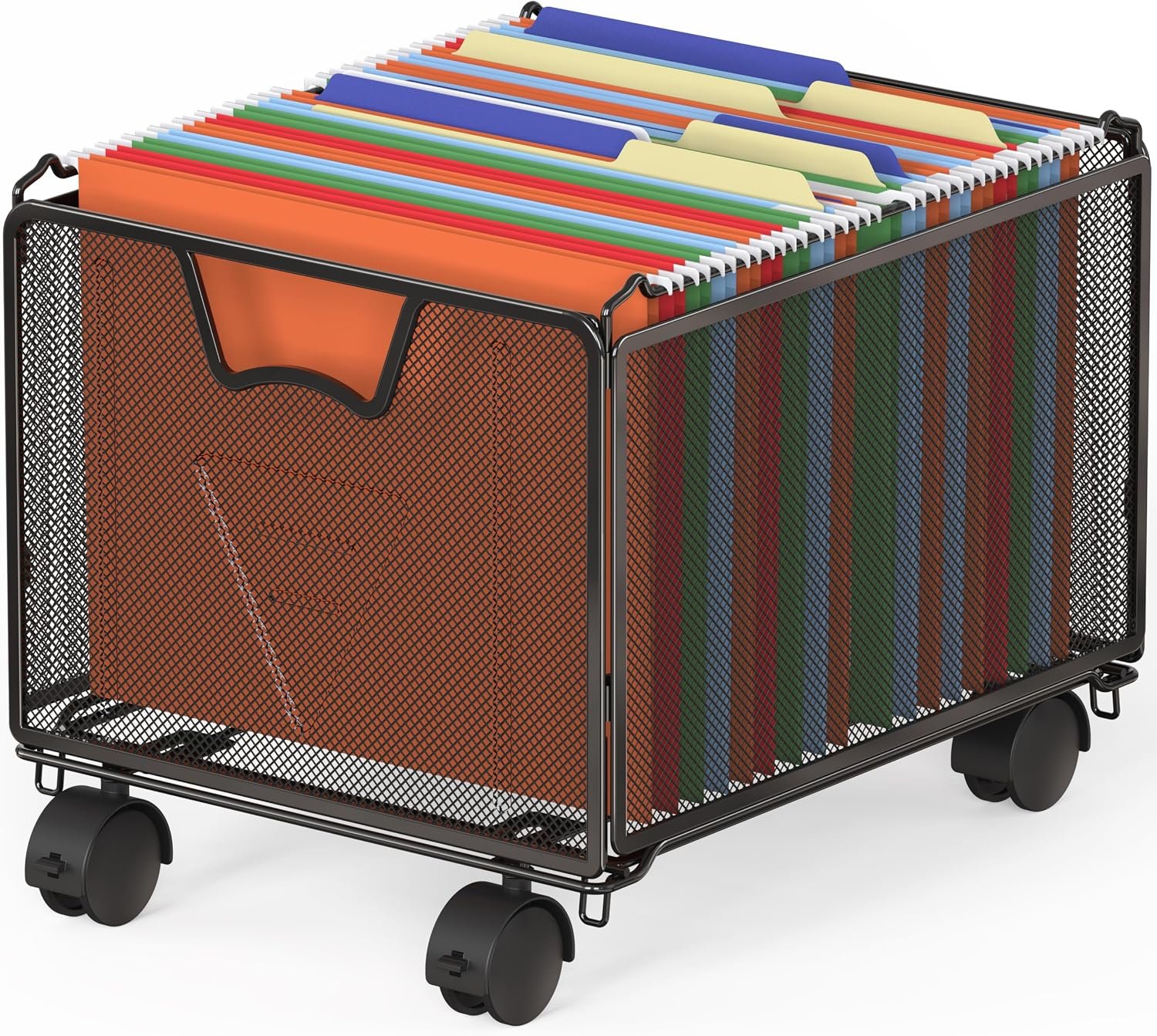 Stackable Grid Mobile Hanging File Trolley (with Casters)
