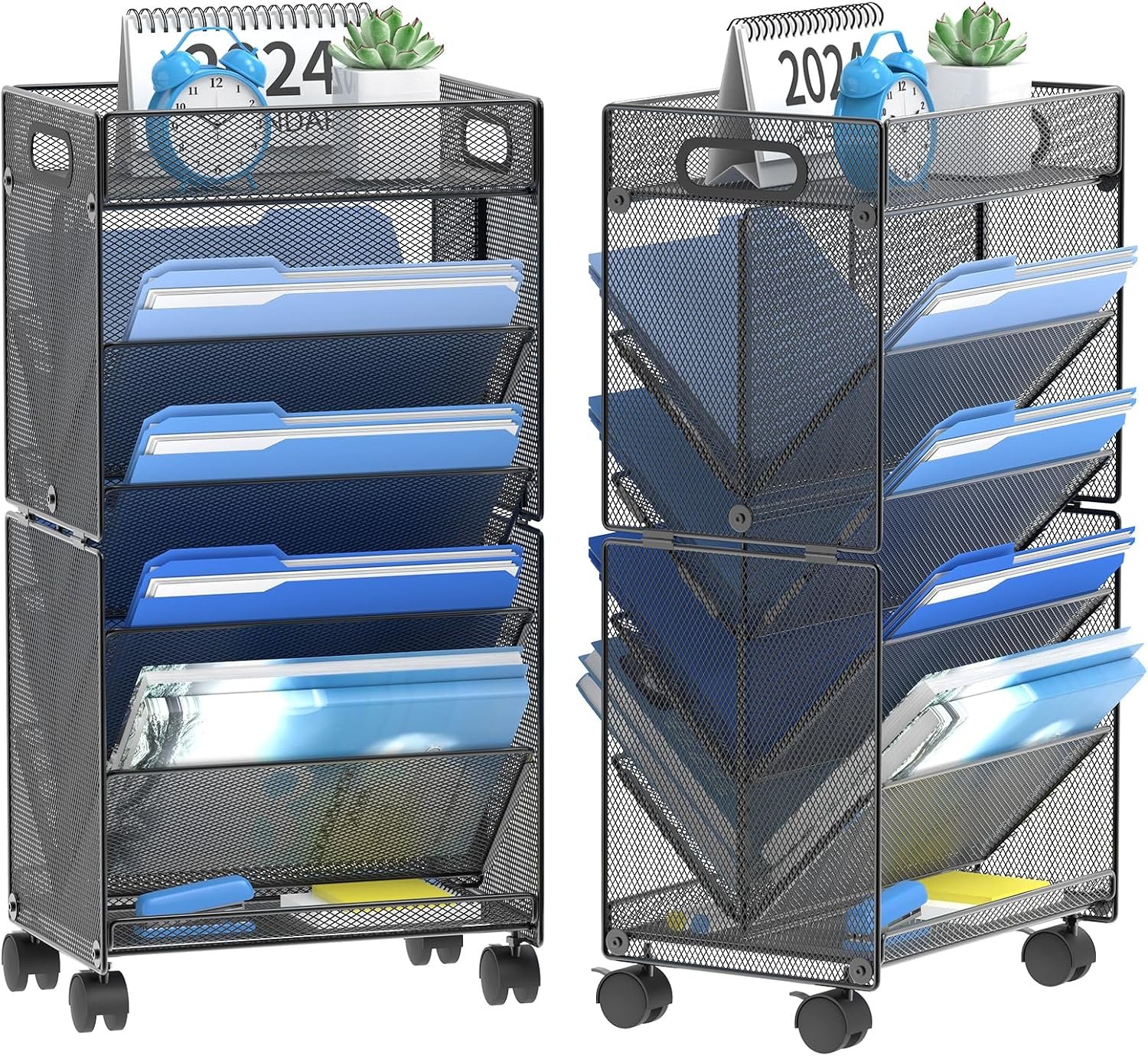 10-Layer Portable File Organizer Trolley